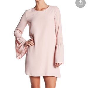 Mary and Mabel baby pink sheath dress medium vneck sheer (bin GG55)
